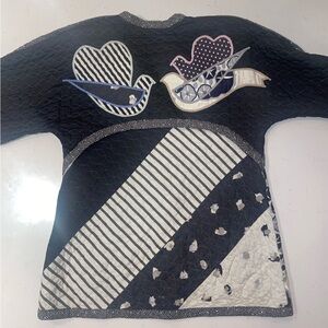 VTG 80’s 90s Jeanne Marc Quilted Jacket pants set size black white